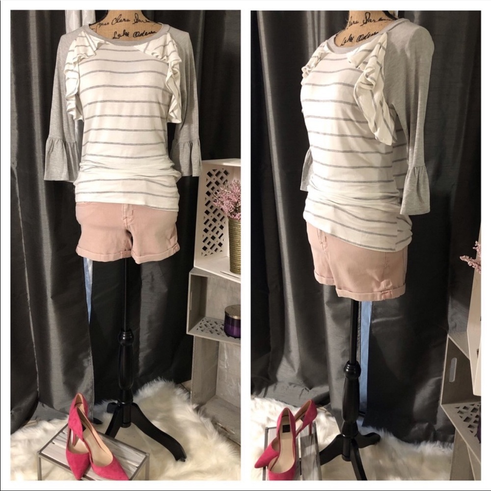Stripe Top with Bell Sleeve - Picture 3 of 6